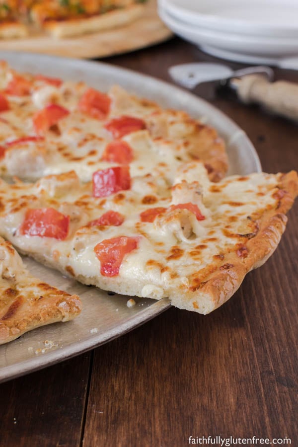 Improve your pizza night by adding this Gourmet Chicken Pizza to the rotation. It uses prepared salad dressing for the sauce, so it's perfect for those that don't like the standard tomato pizza sauce.