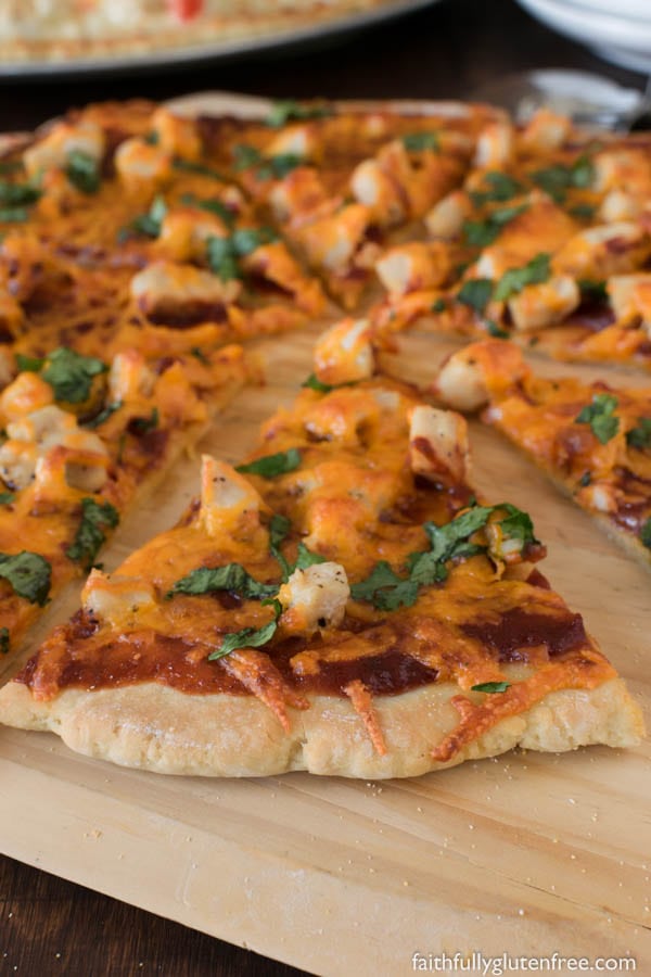 Pizza can be so much more than tomato sauce and mozza cheese. This gluten free Barbecue Chicken Pizza has a great kick, and has become one of our favourite pizzas when we do pizza night.