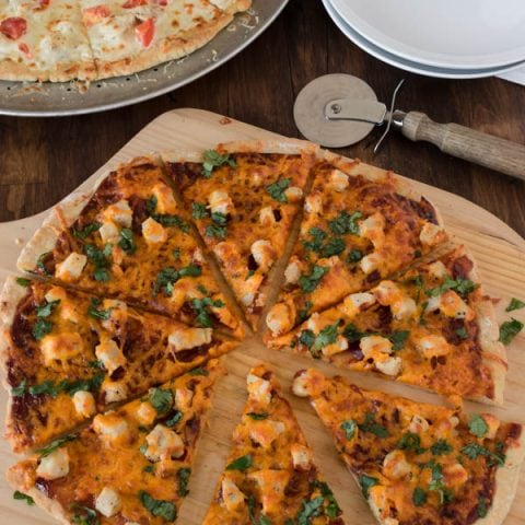 Pizza can be so much more than tomato sauce and mozza cheese. This gluten free Barbecue Chicken Pizza has a great kick, and has become one of our favourite pizzas when we do pizza night.