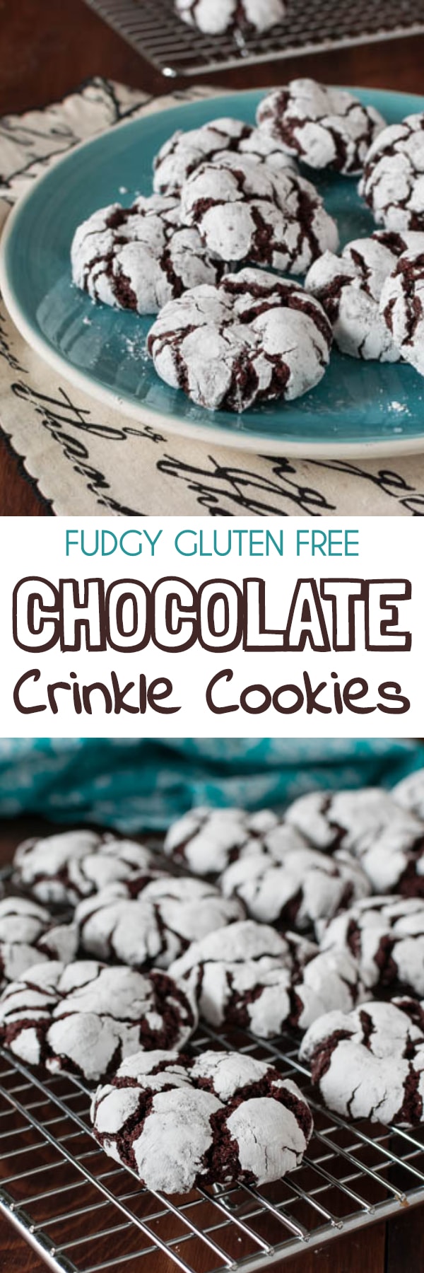 Fudgy Gluten Free Chocolate Crinkle Cookies