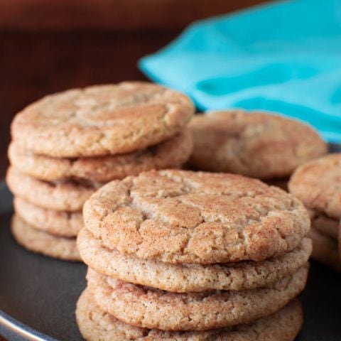 Stacks of snickerdoodle cookies