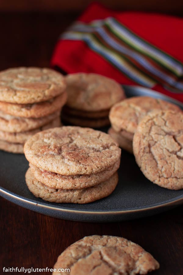 Plate full of snickerdoodle cookies