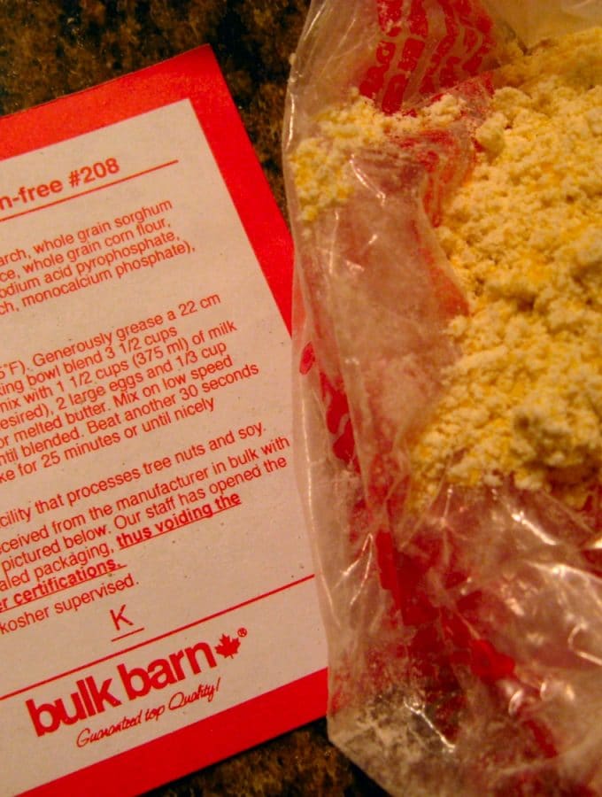The instructions for Bulk Barn gluten free cornbread mix.