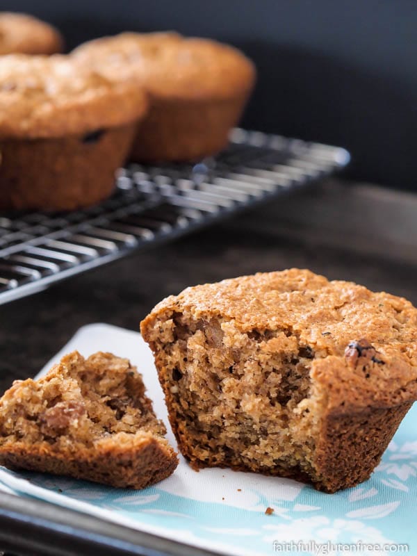 These Gluten Free Raisin Bran Muffins are legit - just like you would have eaten before eating gluten free. Whip up a batch to enjoy with your breakfast, or your morning coffee break.