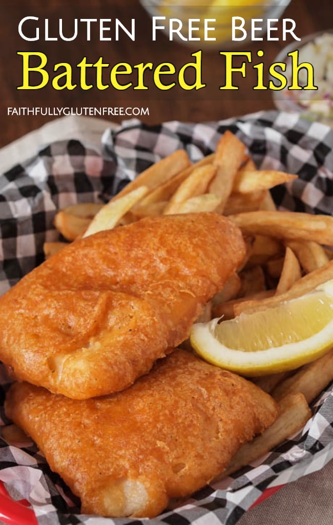 Basket of gluten free fish and chips