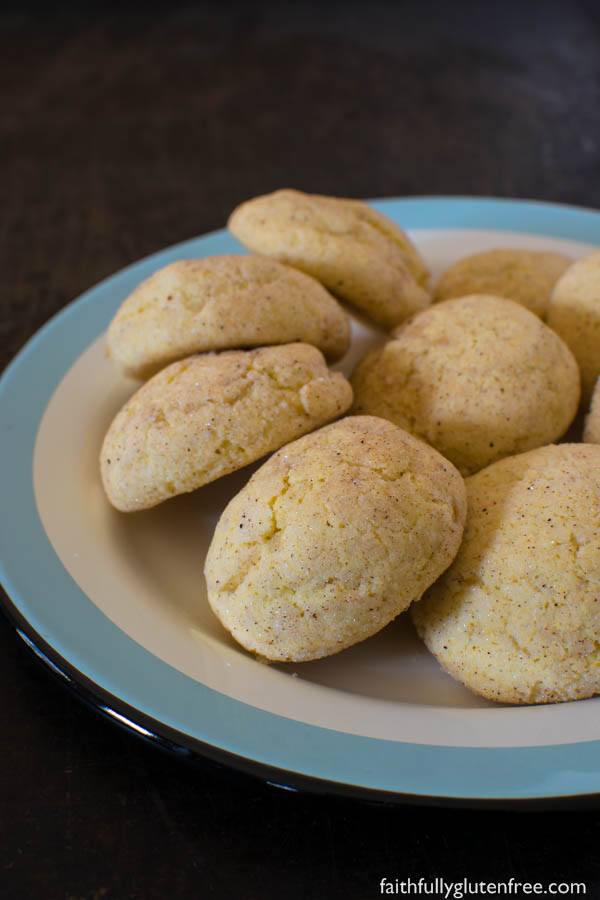 Gluten Free Pumpkin Snickerdoodles are like classic snickerdoodles that are transformed into a seasonal favourite  with the addition of pumpkin puree and pumpkin spice.