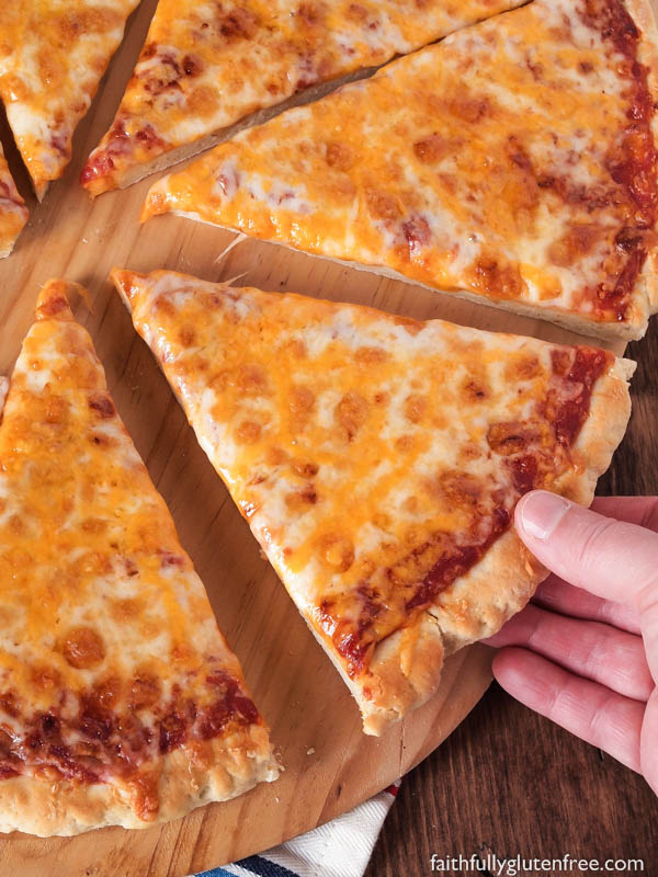 Enjoy pizza night again with this Thick and Chewy Gluten Free Pizza Crust. This crust is soft and chewy, but strong enough to hold up to whatever toppings you put on it.