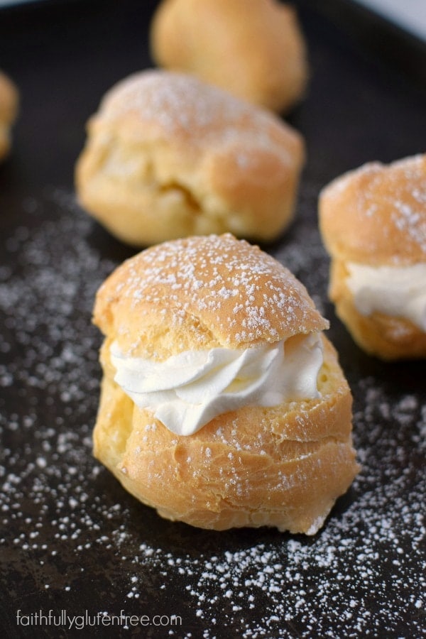 Cream puffs filled with whipped cream