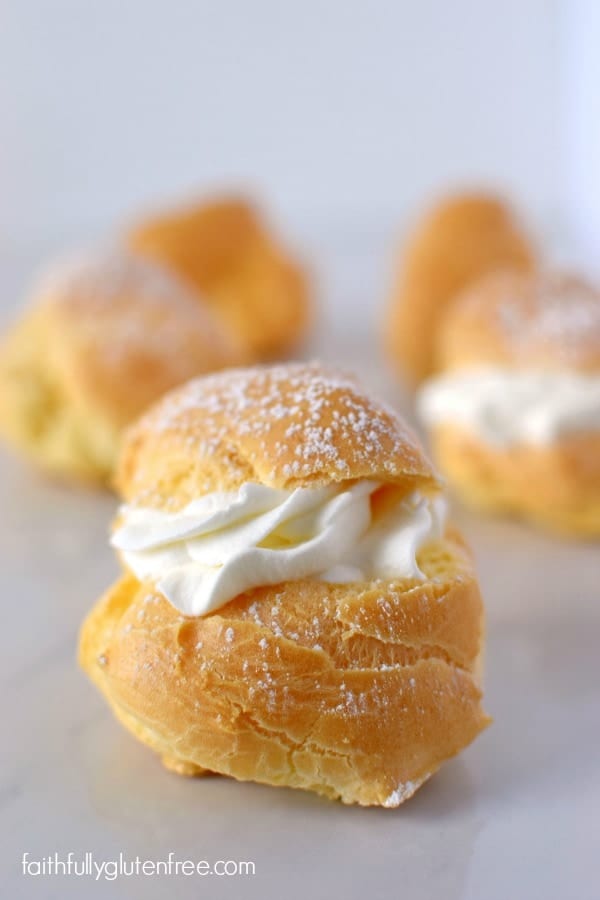 GF cream puffs filled with whipped cream