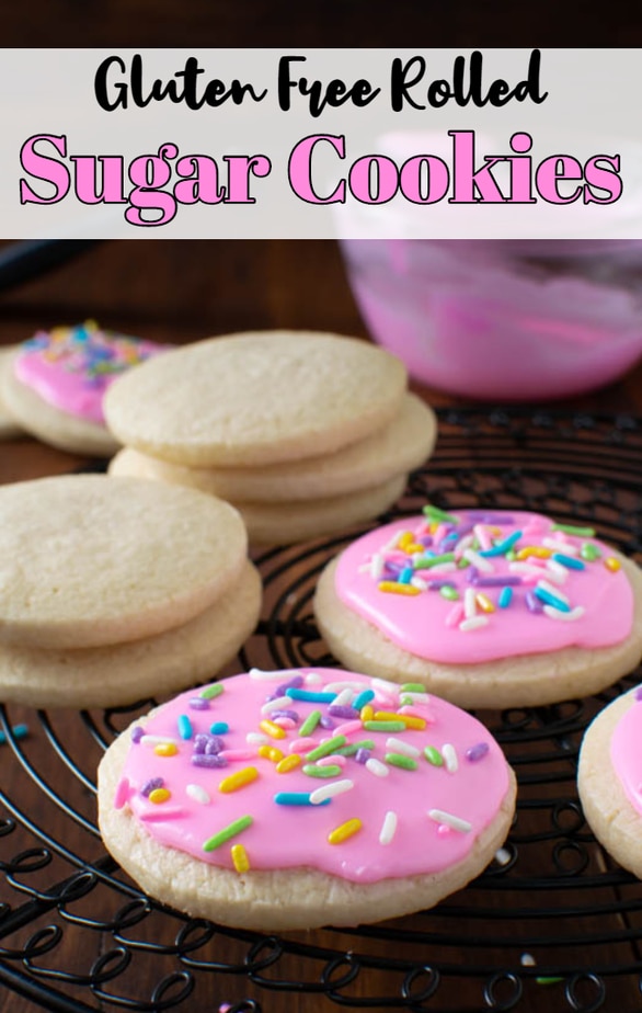 Stacks of sugar cookies with pink icing
