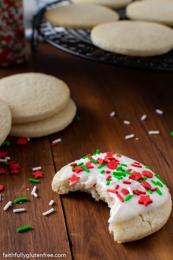 Sugar cookies with red and green sprinkles