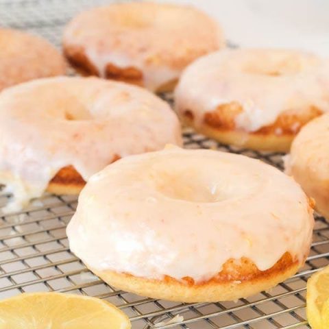 These lighter-than-air Gluten Free Baked Lemon Doughnuts are finished with a glaze and bursting with lemon flavour. On top of that, you can be eating them in less than 30 minutes. Bonus!