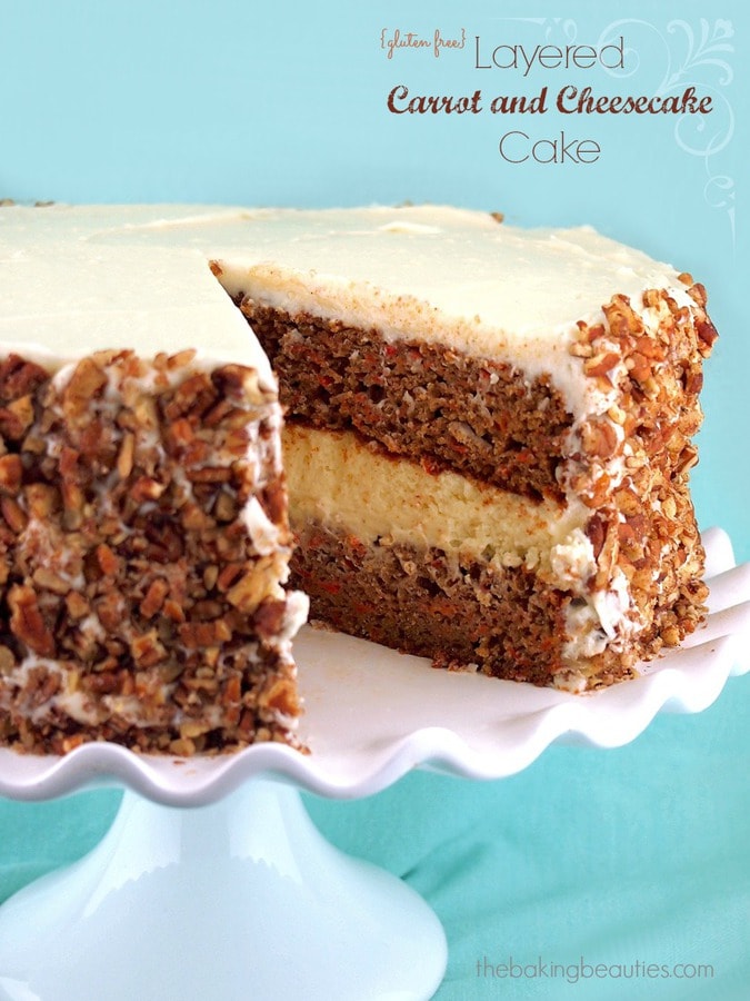 Gluten Free Layered Carrot and Cheesecake Cake | The Baking Beauties