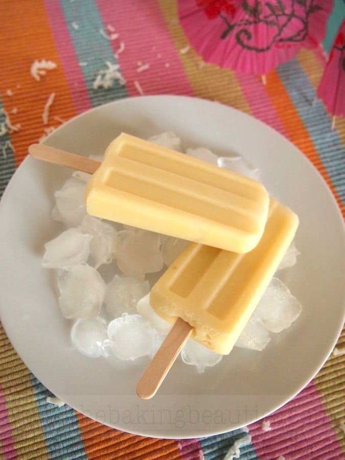 Virgin Pina Colada Ice Pops | The Baking Beauties