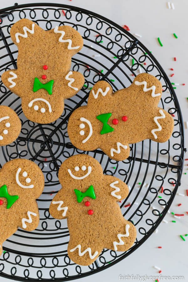 The spicy aroma of soft, chewy Gluten Free Gingerbread Men Cookies will make your mouth water. I dare you to not nibble on one while you're decorating them.