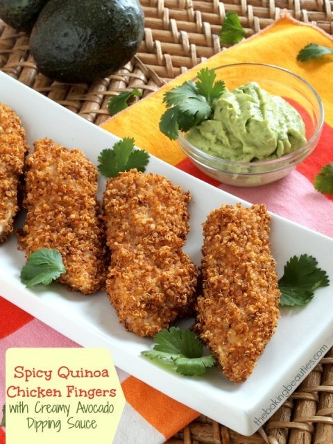 Spicy Quinoa-Crusted Chicken Fingers from Faithfully Gluten Free