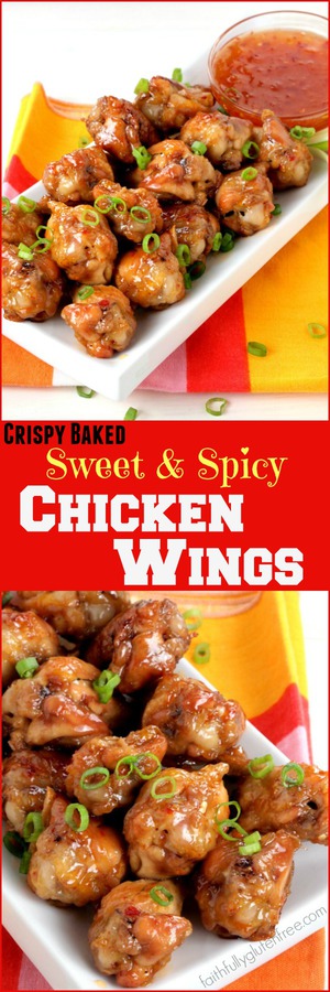 Be the winner with these Crispy Sweet and Sour Chicken Wings from Faithfully Gluten Free. Baked, not fried, your friends will love you!