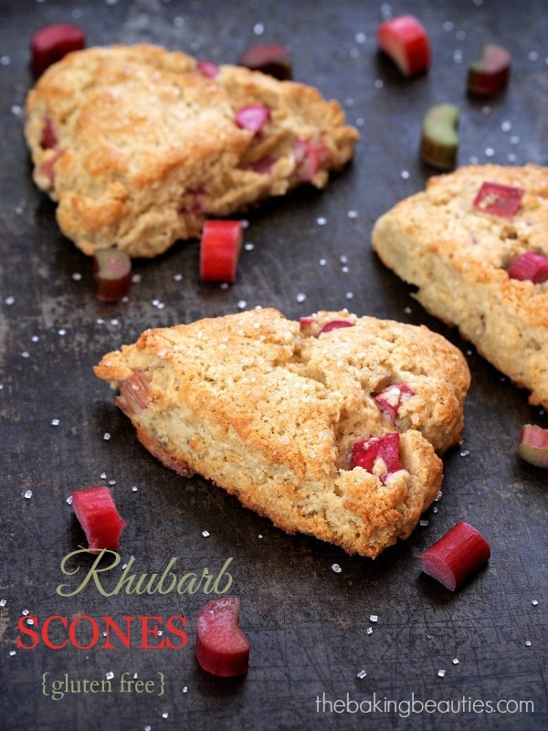 Gluten Free Rhubarb Scones from The Baking Beauties
