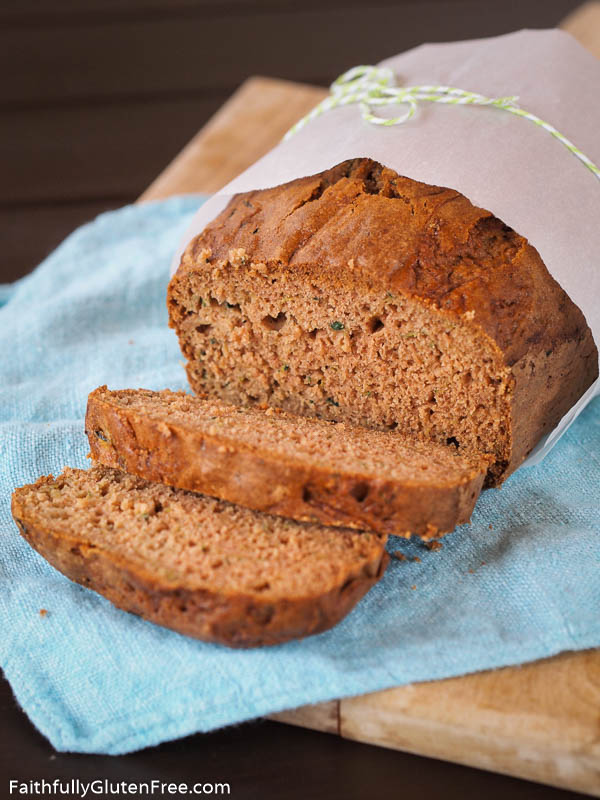 sliced gluten free zucchini bread