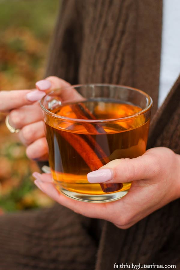 Just because you don't press your own apples, doesn't mean that you can't enjoy a warm mug of cider - this Spiced Apple Cider is made from apple juice.