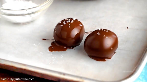 truffles that were just coated in chocolate