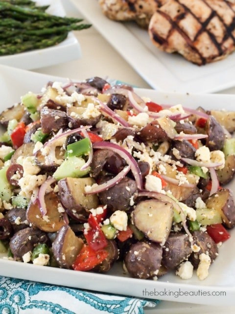 Who says potato salad has to have mayo? Check out this Mediterranean Potato Salad from Faithfully Gluten Free