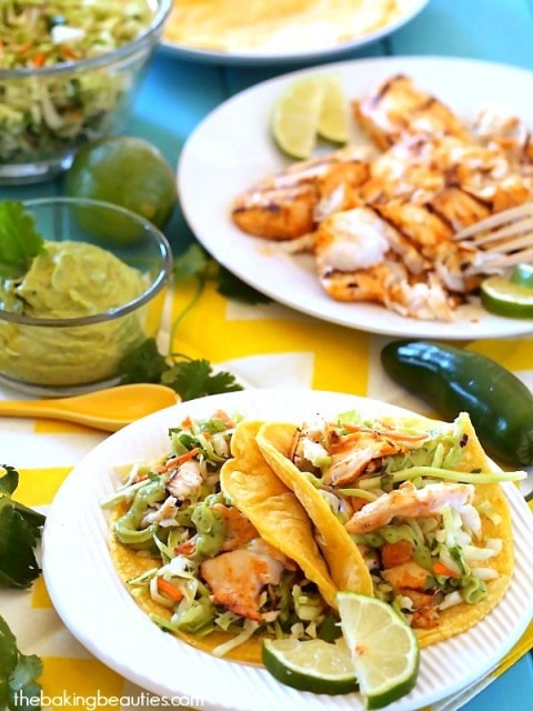 Summer is here! Fire up the grill for these awesome Grilled Fish Tacos from Faithfully Gluten Free (gluten free, dairy free, nut free, egg free)