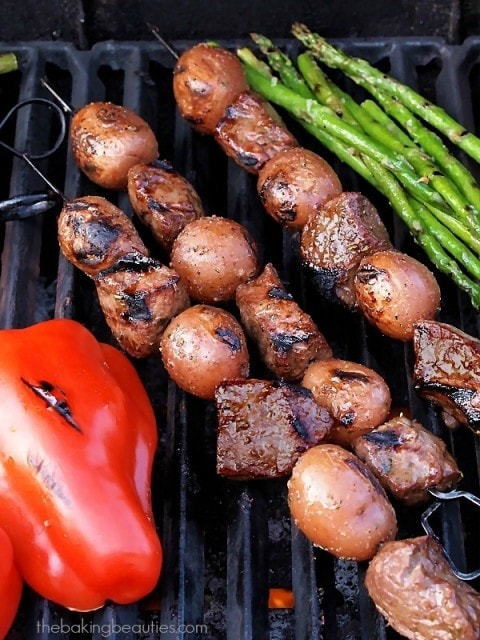 Fire up the grill for these easy Steak and Potato Kabobs from Faithfully Gluten Free