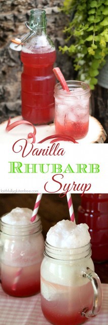 This Vanilla Rhubarb Syrup is so simple to make, but adds great flavour to yorur summertime drinks or ice cream.