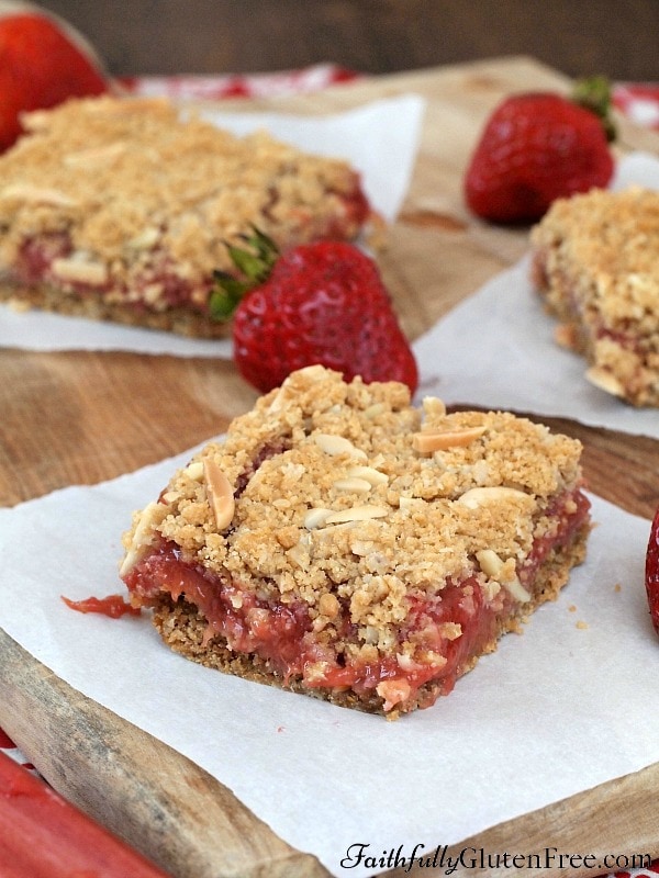 Gluten Free Strawberry Rhubarb Squares