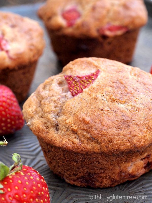 Gluten Free Strawberry Banana Muffins Faithfully Gluten Free
