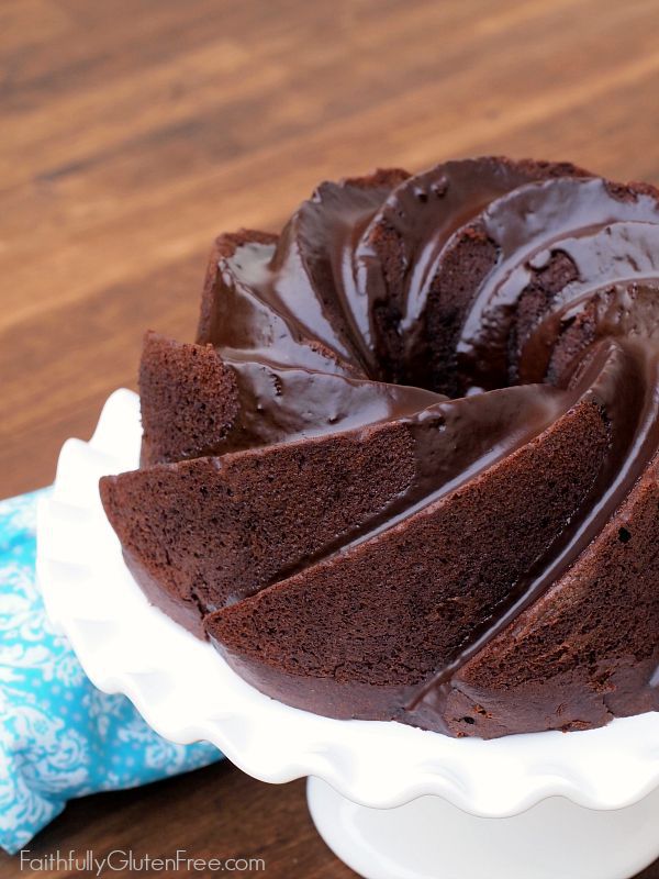 Gluten Free Chocolate Buttermilk Bundt Cake from Faithfully Gluten Free