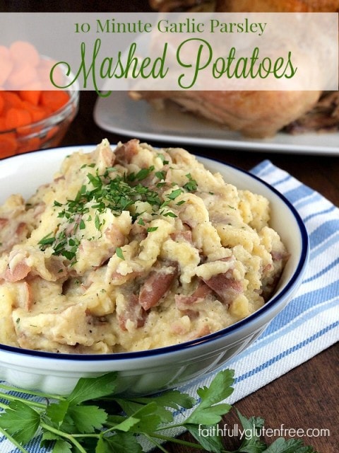 Garlic Parsley Mashed Potatoes - Create these gourmet mashed potatoes in 10 minutes!