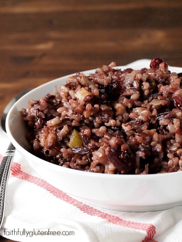 Don't skip the stuffing because you have to eat gluten free. This Wild Rice Stuffing is perfect for those on a gluten free diet!
