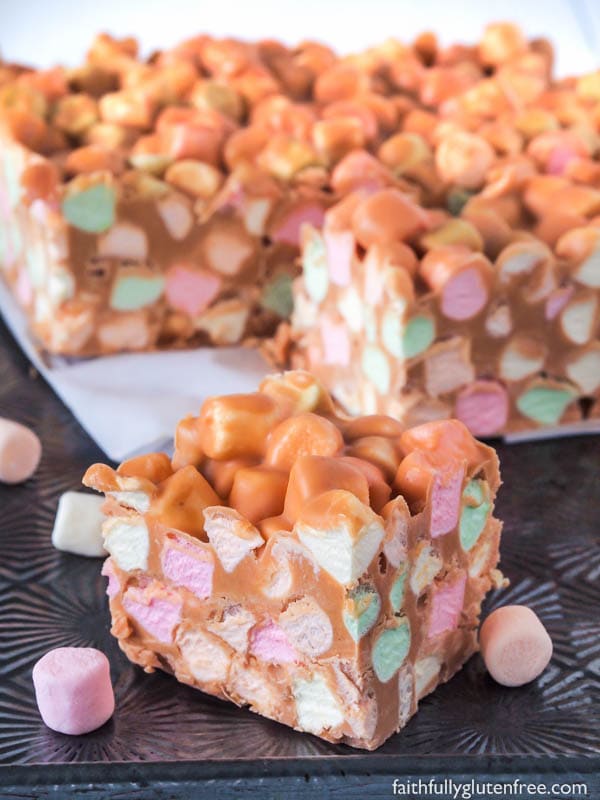 Only four ingredients and about 15 minutes time are needed to make these fun, naturally gluten free, Peanut Butter Confetti Squares.