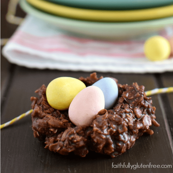 Have fun this Easter with these cute gluten free No Bake Chocolate Nests. Nestled inside is a special treat that everyone loves this time of year, chocolate mini eggs.