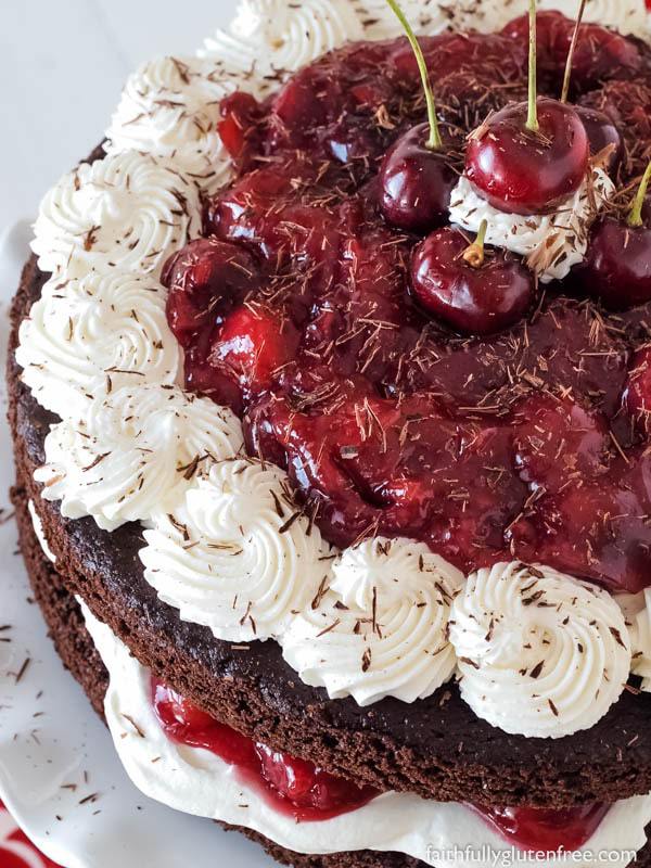 Flourless Black Forest Cake - no special flours needed to create this decadent dessert!