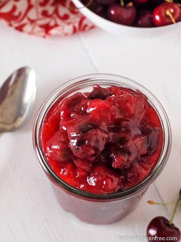 Easy Sweet Cherry Pie Filling from scratch (gluten & dairy free)