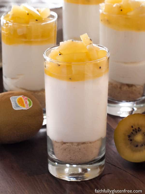 Summer entertaining is easy with these Individual Kiwi, Lemon & Honey No-Bake Cheesecakes!