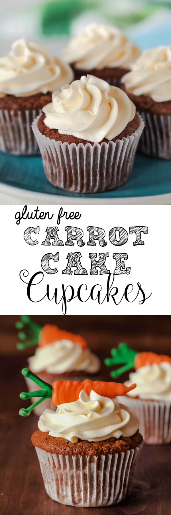 These Gluten Free Carrot Cake Cupcakes are loaded with shredded carrots and warming cinnamon. Topped with the lightest cream cheese frosting, you are going to love them!