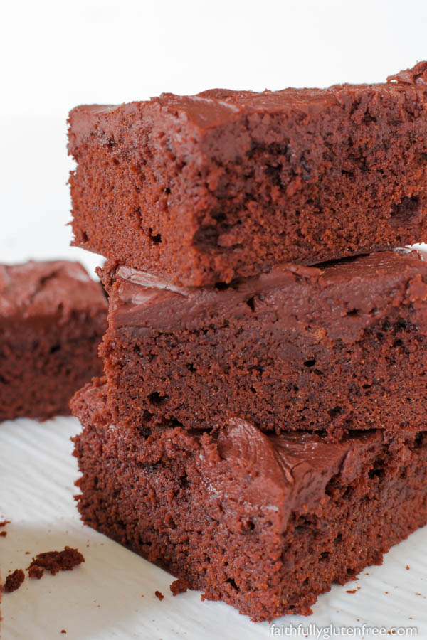 Gluten Free Lunch Lady Brownies are the perfect combination of cakey and fudgy brownies, and the frosting is out of this world. Being the Lunch Lady can't have been a bad gig when you were serving up these treats.
