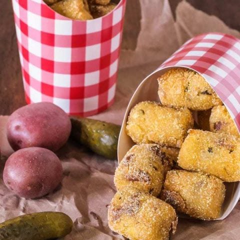 Fried Potato Pickle Pops