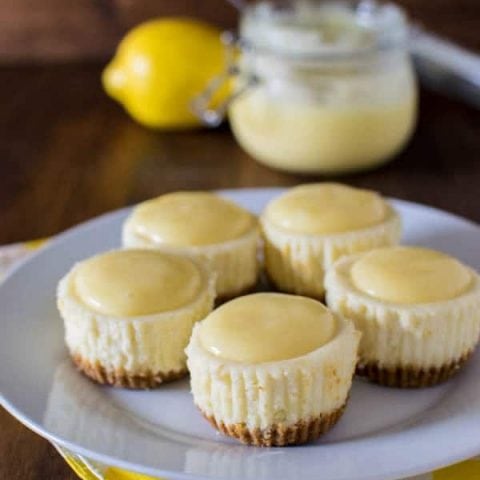 Gluten Free Lemon White Chocolate Cheesecakes