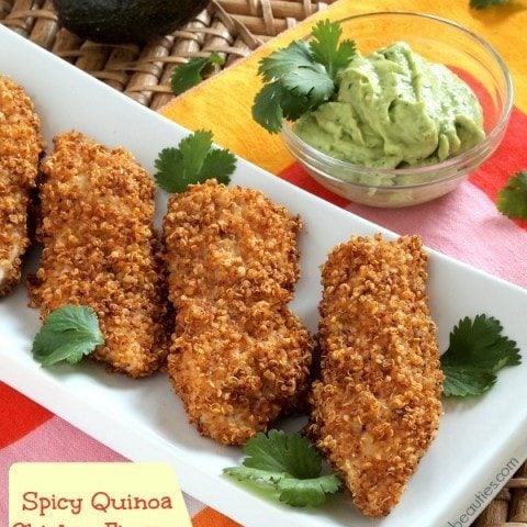 Spicy Quinoa-Crusted Chicken Fingers
