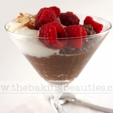 Creamy Chocolate Tapioca Pudding with Raspberries