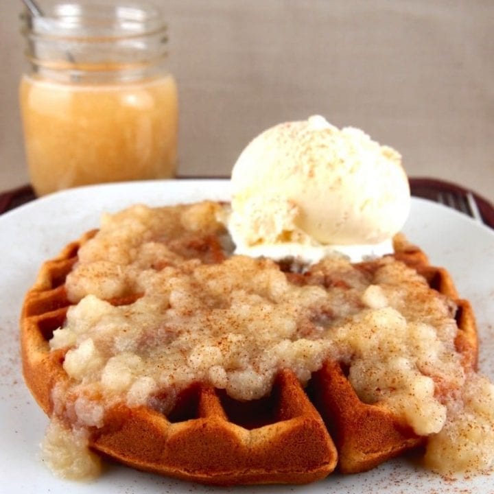 Gluten-free Gingerbread Waffles with Pear Sauce