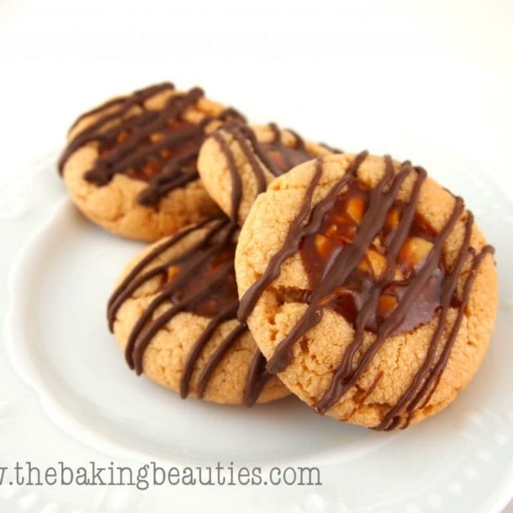 Gluten Free Peanut Butter Caramel Thumbprint Cookies