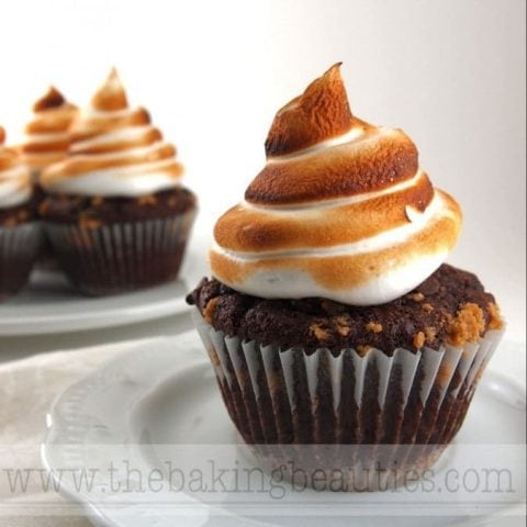 Gluten-Free S'mores Cupcakes with Toasted Marshmallow Frosting