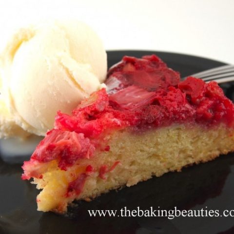 Gluten Free Strawberry Rhubarb Upside Down Cake