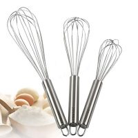 CHICHIC 3Pcs 8 Inch, 10 Inch, 12 Inch Stainless Steel Whisk Kitchen Whisk Set Kitchen Whip Kitchen Utensils Wire Whisk Balloon Whisk Set for Blending, Whisking, Beating and Stirring